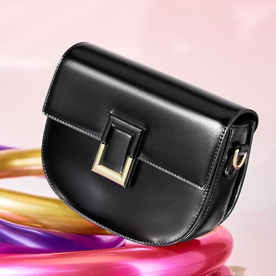 Women’s Genuine Leather Chic Saddle Crossbody Bag
