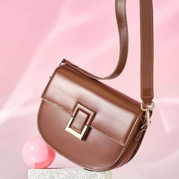 Women’s Genuine Leather Chic Saddle Crossbody Bag