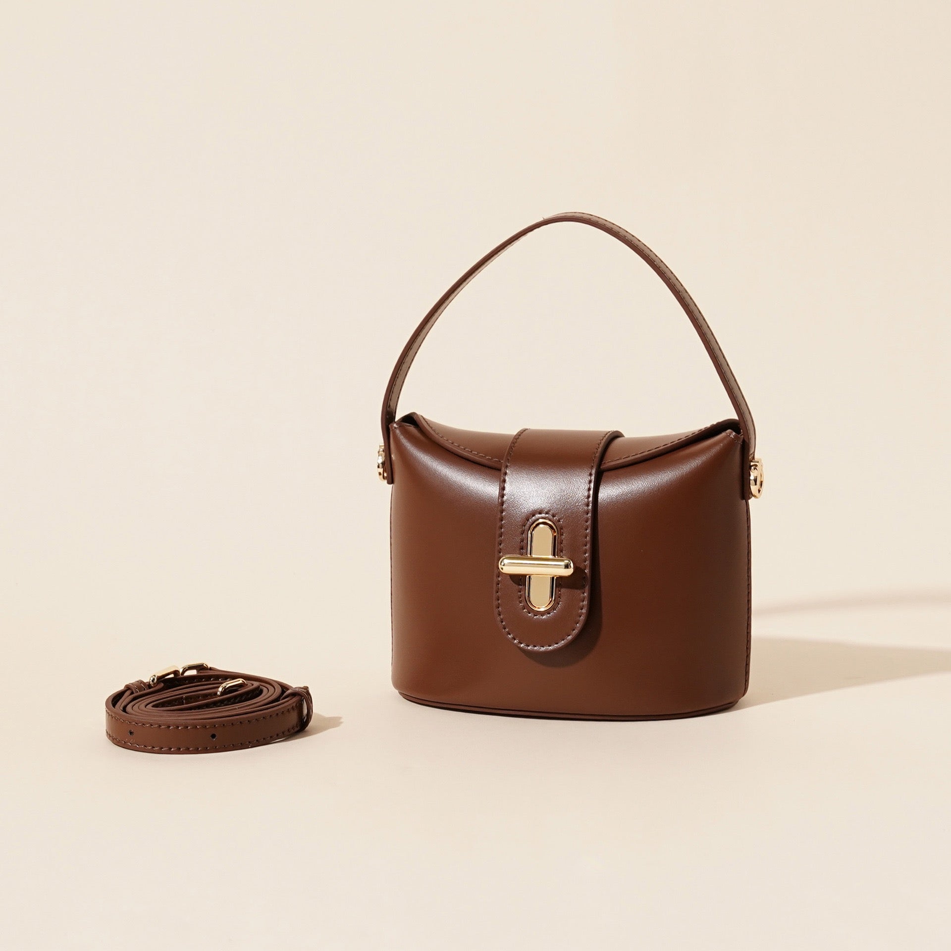 Women’s Genuine Leather Vintage Lock Top Handle Bag