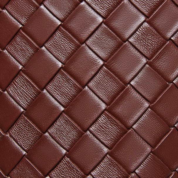 Women’s Luxury Genuine Leather Woven Bucket Crossbody Handbag