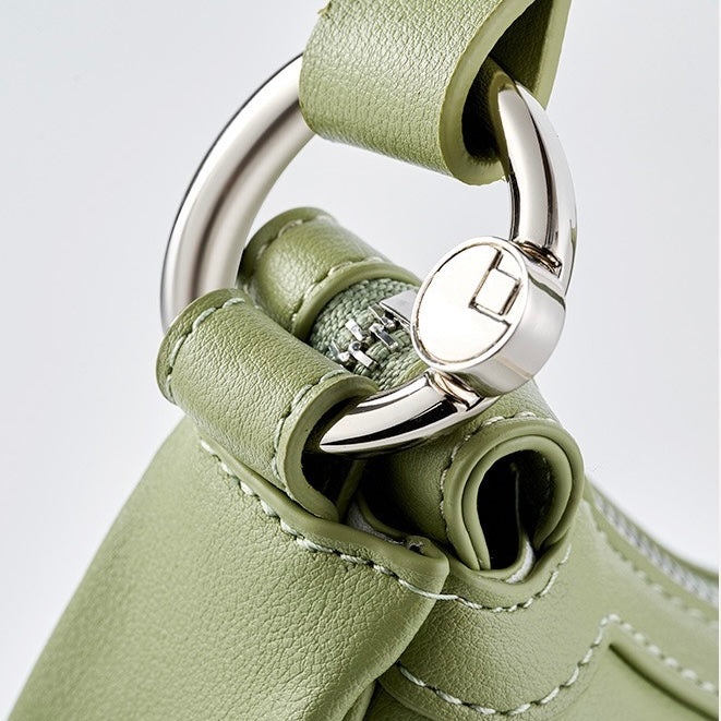 Exquisite Handwoven Women's Cowhide Crescent Moon Crossbody Bag