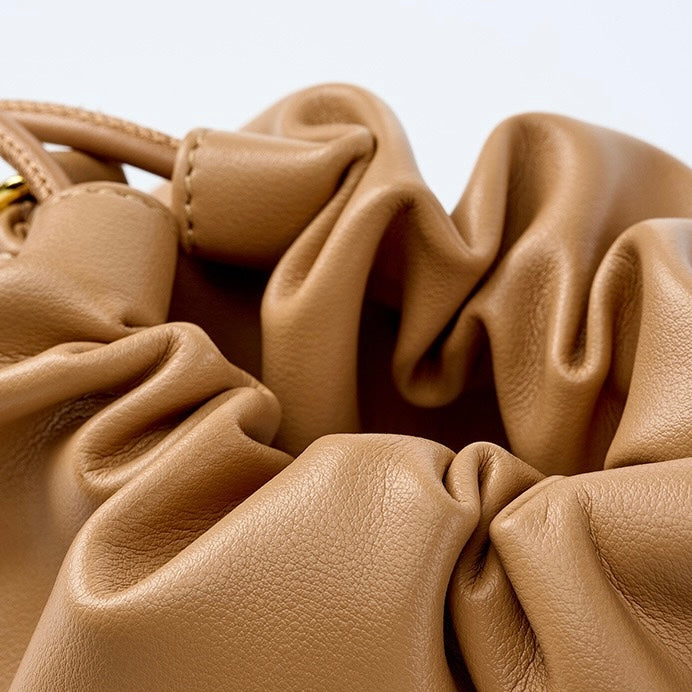 Chic Women's Genuine Leather Cloud Bag with Detachable Chain