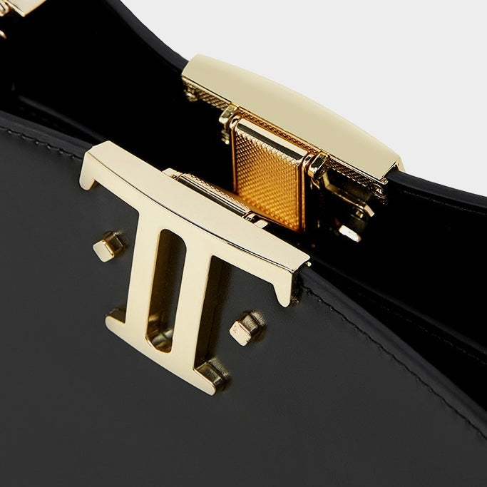 Women’s Genuine Leather Mini Commuter Tote – Dual Clasp Edition