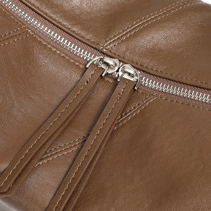 Luxury Women's Genuine Leather Croissant Crossbody Shoulder Dumpling Bag