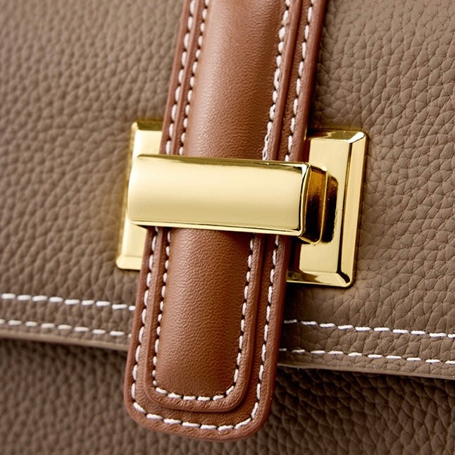 Women’s Luxe Minimalist Leather Structured Top Handle Crossbody Bag