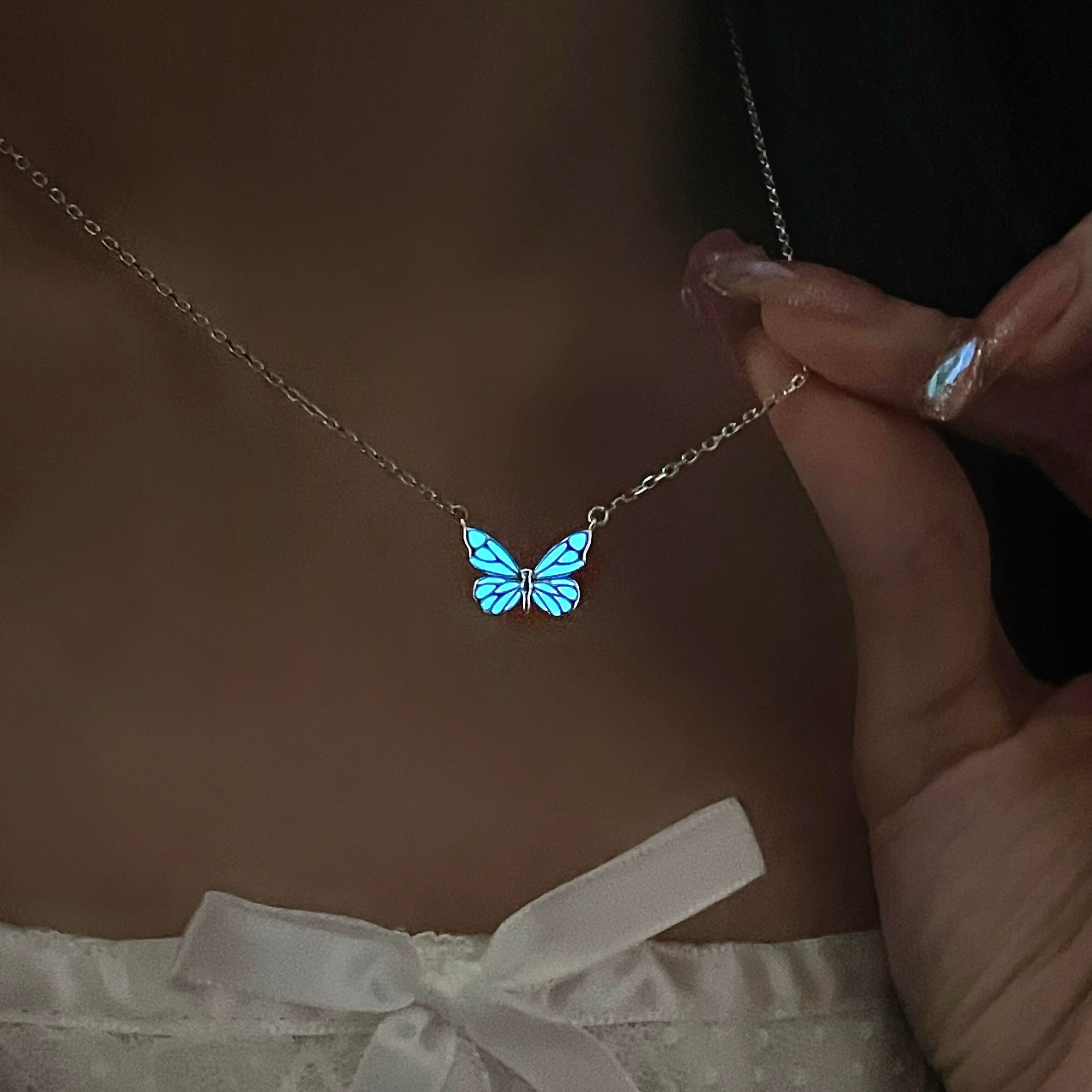 Dreamy Blue Butterfly Jewelry 2-in-1 Set