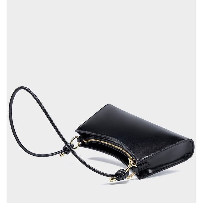 Women‘s Luxurious Genuine Leather Underarm Baguette Bag