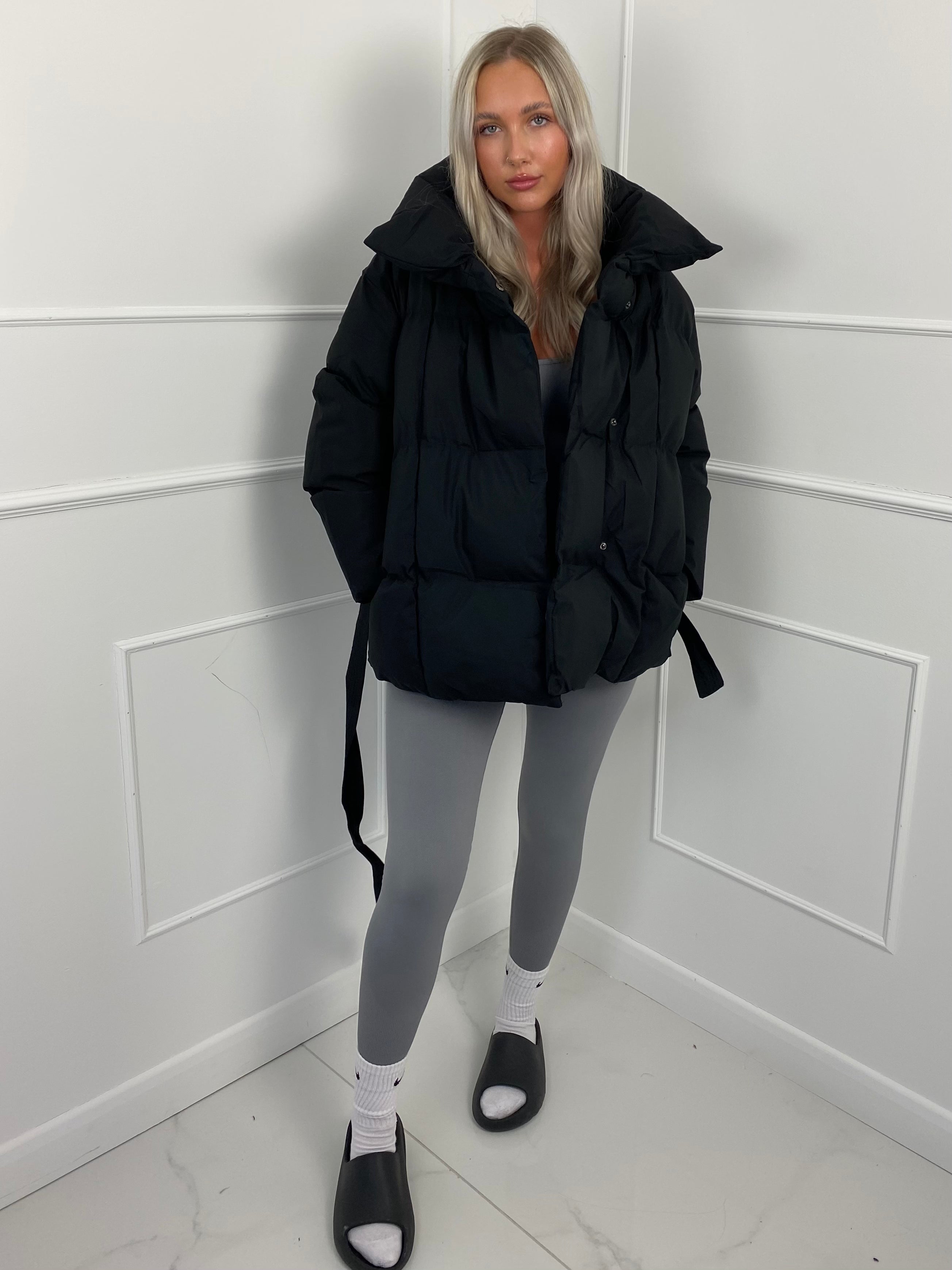 KARLY – Short Belted Puffer Jacket