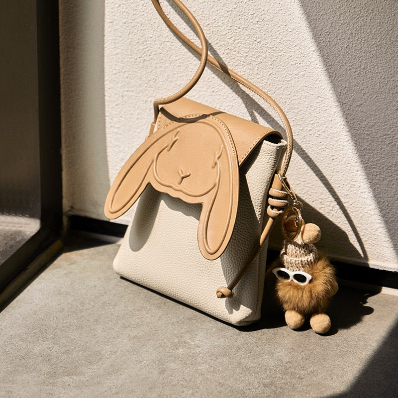 Rabbit - Inspired Women's Genuine Leather Mini Crossbody Phone Bag