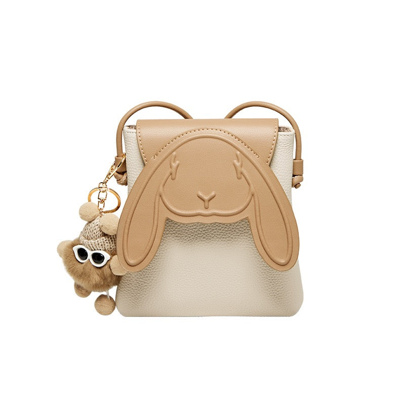 Rabbit - Inspired Women's Genuine Leather Mini Crossbody Phone Bag
