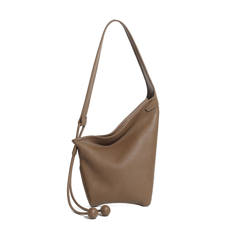 Minimalist Asymmetric Design Slouchy Horn Shaped Shoulder Crossbody Bag