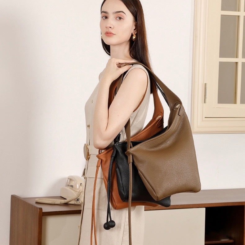 Minimalist Asymmetric Design Slouchy Horn Shaped Shoulder Crossbody Bag