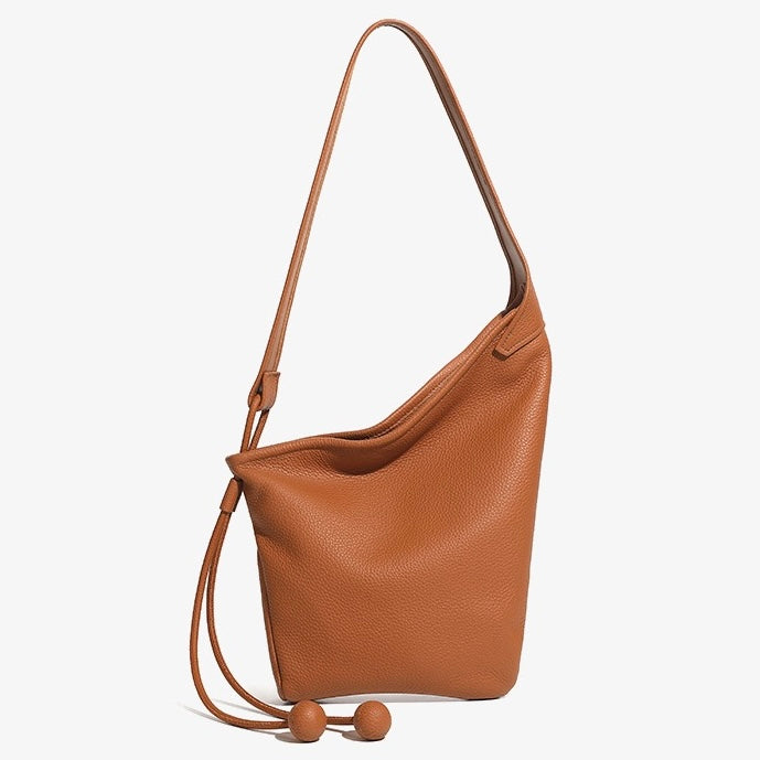 Minimalist Asymmetric Design Slouchy Horn Shaped Shoulder Crossbody Bag