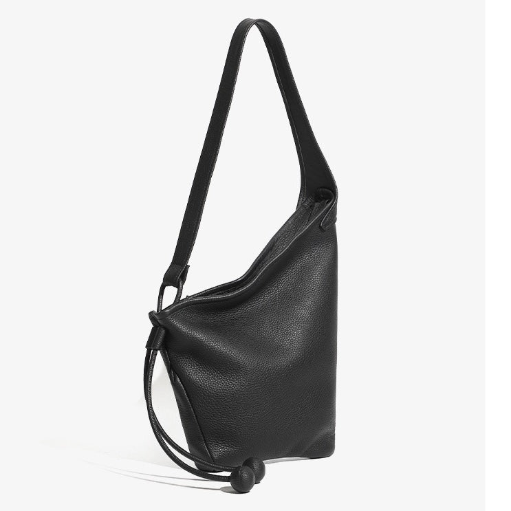 Minimalist Asymmetric Design Slouchy Horn Shaped Shoulder Crossbody Bag