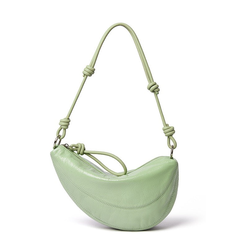 Women’s Genuine Leather Dumpling Saddle Bag