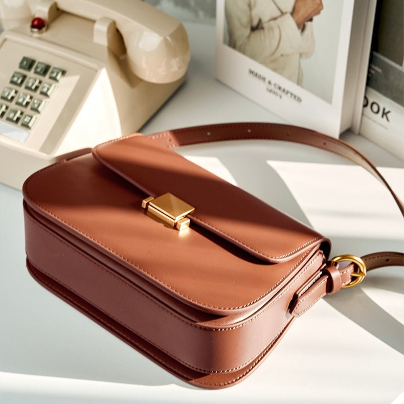 Luxury Minimalist Women's Genuine Leather Shoulder Crossbody Bag