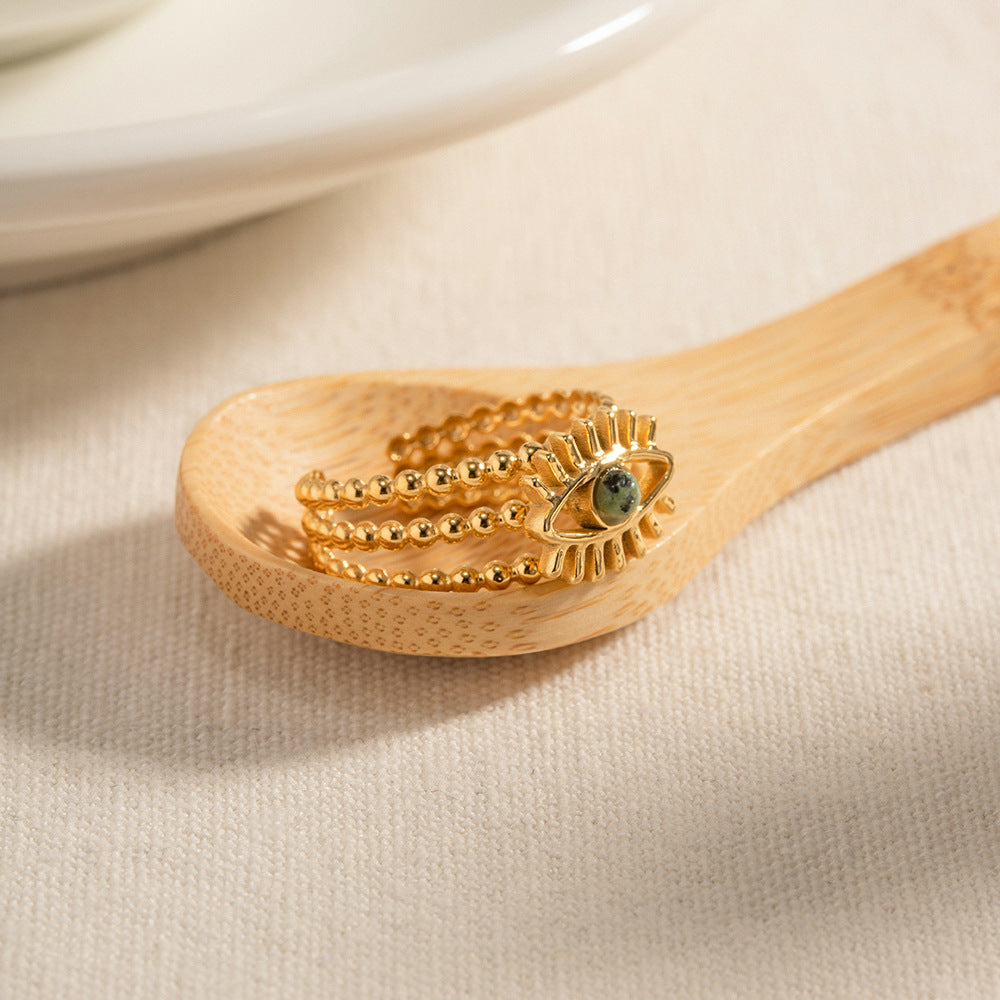 Evil-Eye African Pine Ring
