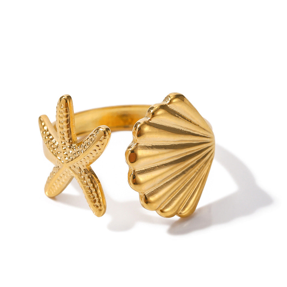 Ocean Series Starfish & Shell Ring