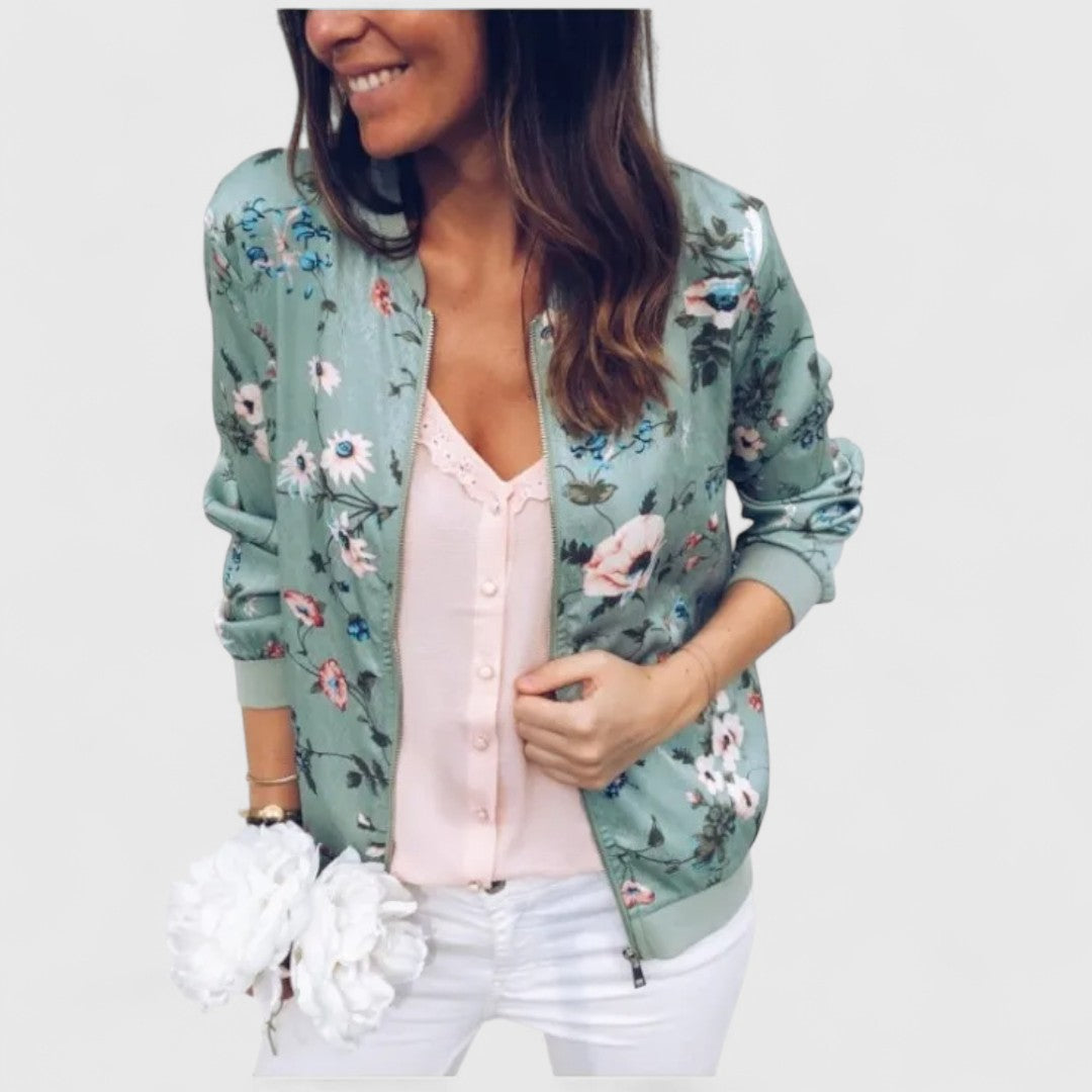 Margot – Elegant Floral Bomber Cardigan