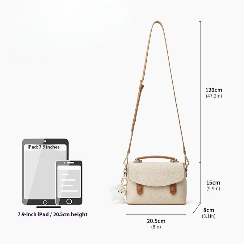 Women's Luxury Pebbled Leather Top-Handle Bag with Cloud Charm