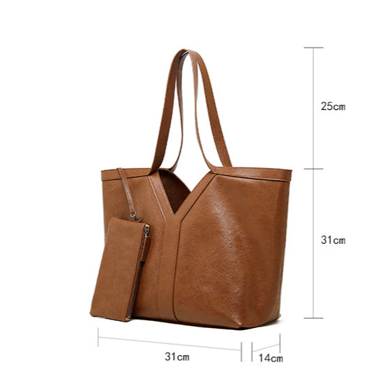 Korean Style Autumn Genuine Leather Tote Bag