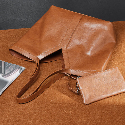 Korean Style Autumn Genuine Leather Tote Bag