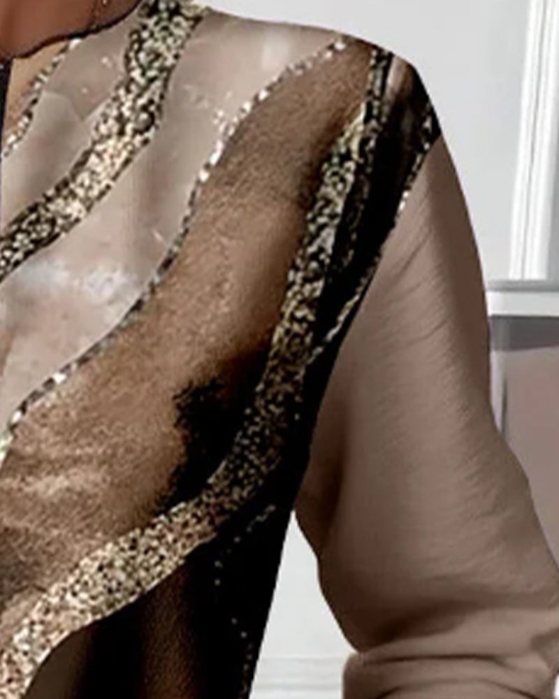 Mia - Half-Zip Sweatshirt with Vintage Print