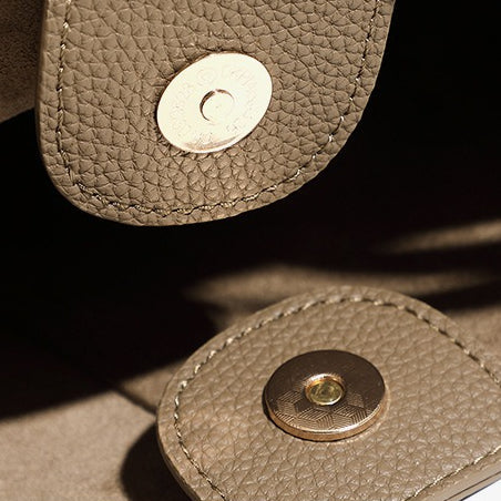 Elegant Genuine Pebbled Leather Tote Bag with Pouch