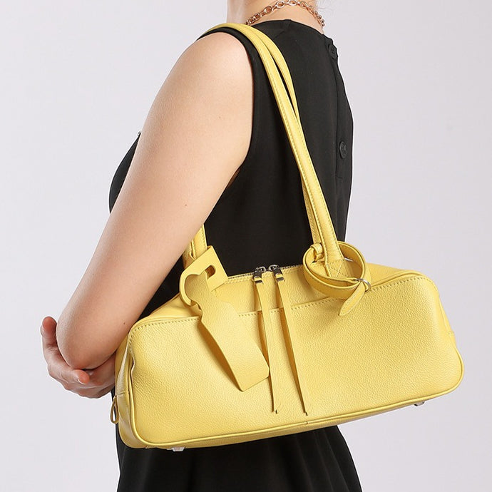 Women's Genuine Pebbled Leather Shoulder Handbag