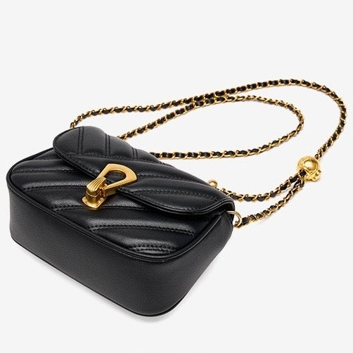 Women’s Genuine Leather Mini Chain Shoulder Bag – 2025 Summer Luxe Edition