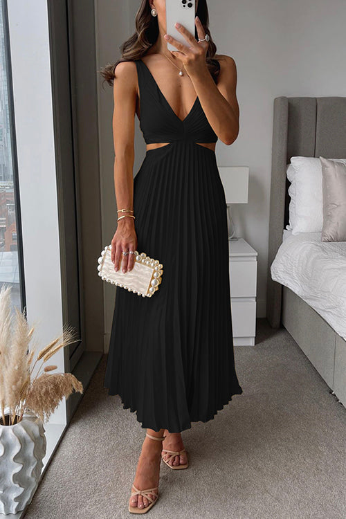 Lotus - Elegant pleated evening midi dress for women