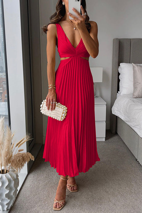 Lotus - Elegant pleated evening midi dress for women