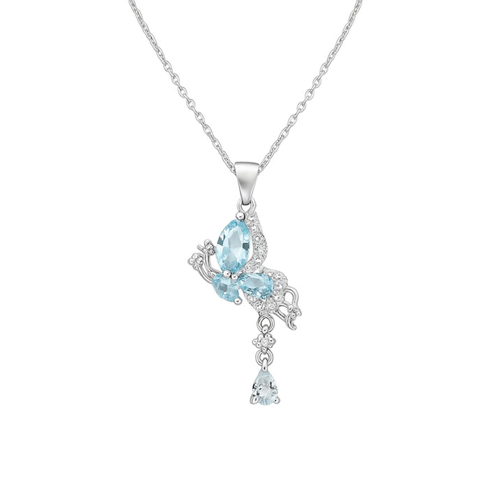 Ethereal Wings Blue Butterfly Necklace