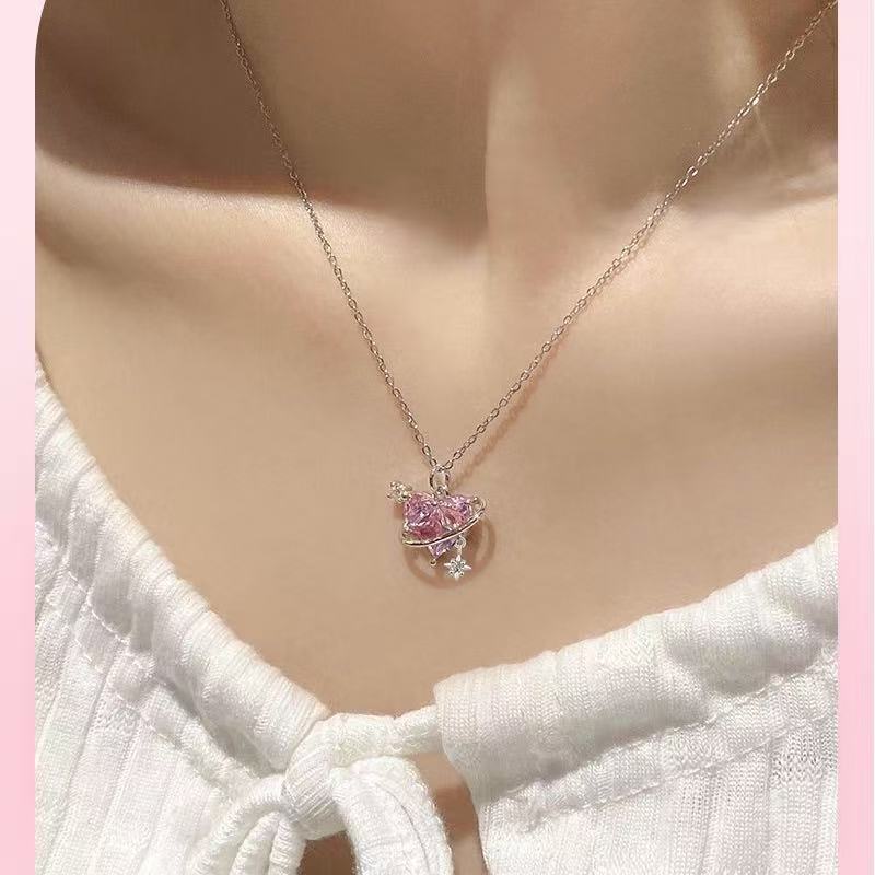 Rose Diamond Heart Whisper Necklace