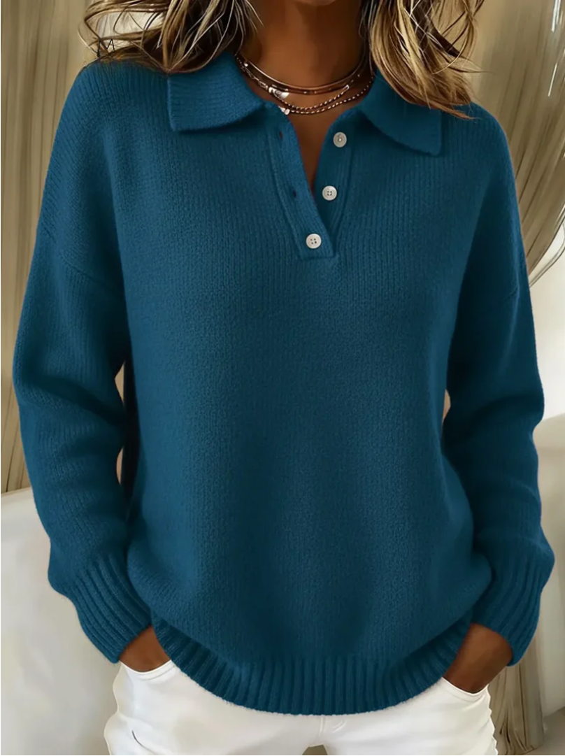 Nova™ - Soft Knit Polo Sweater