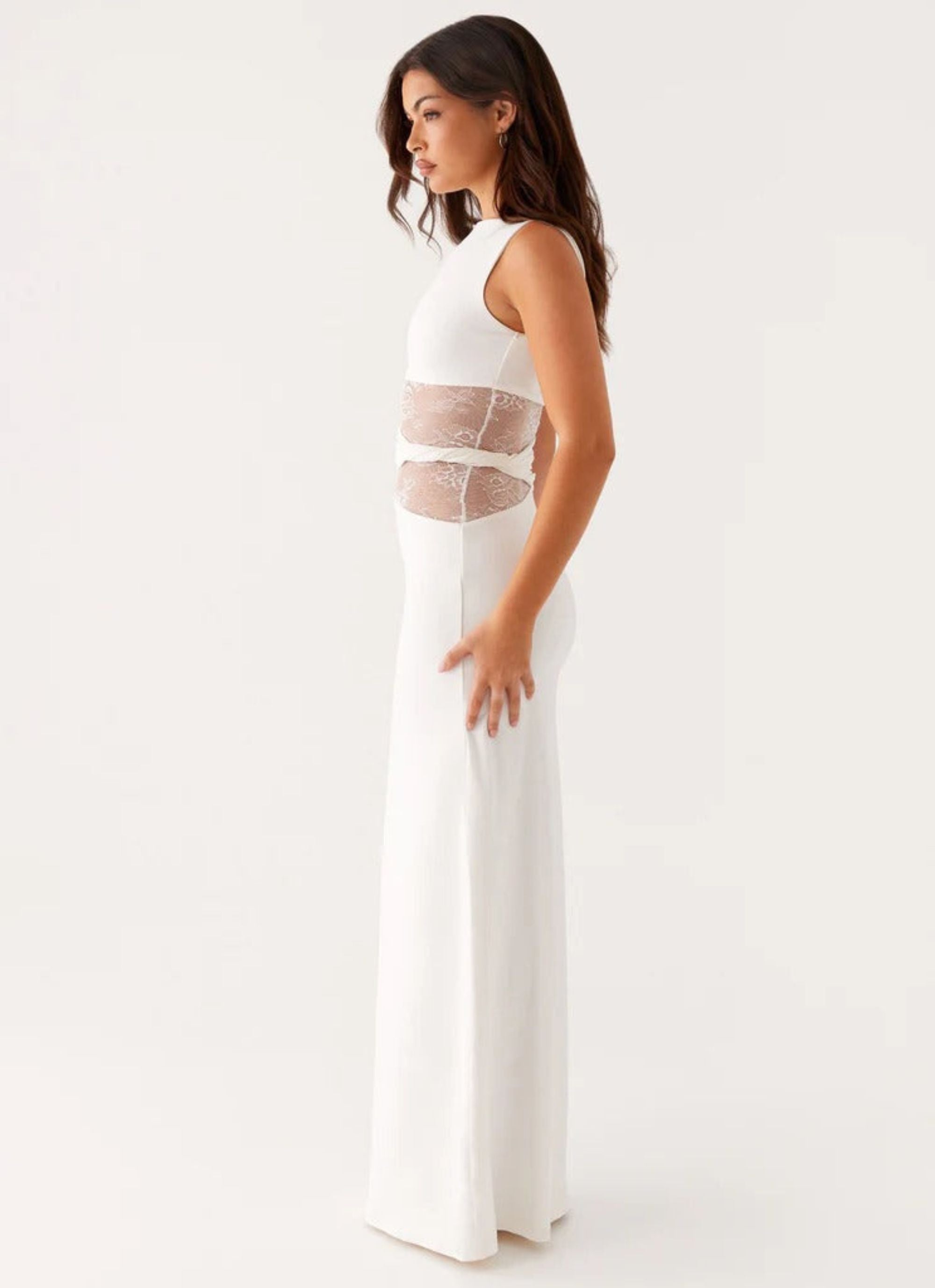 Leni | Flowy Maxi Dress with Subtle Cut-Outs and Lacing