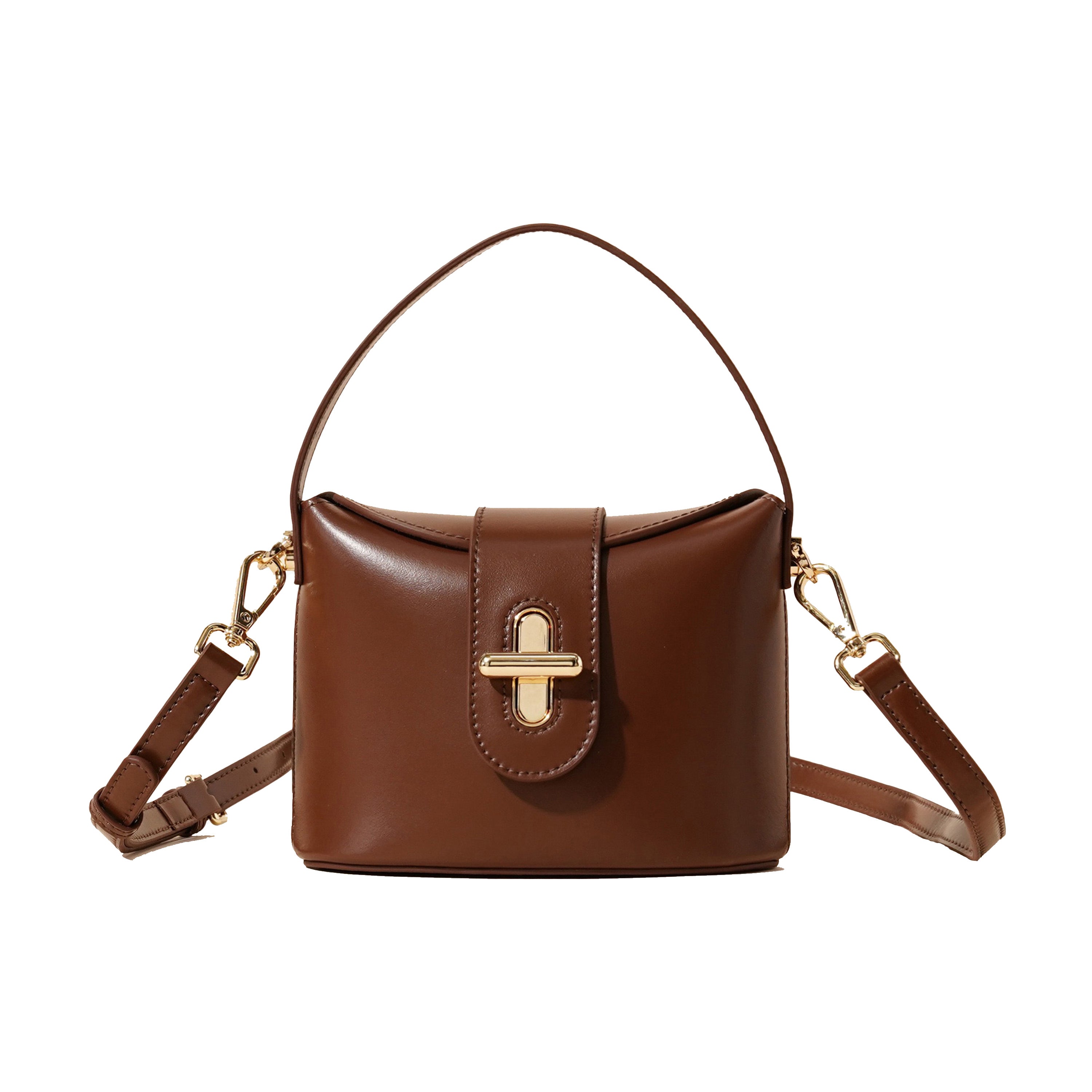 Women’s Genuine Leather Vintage Lock Top Handle Bag