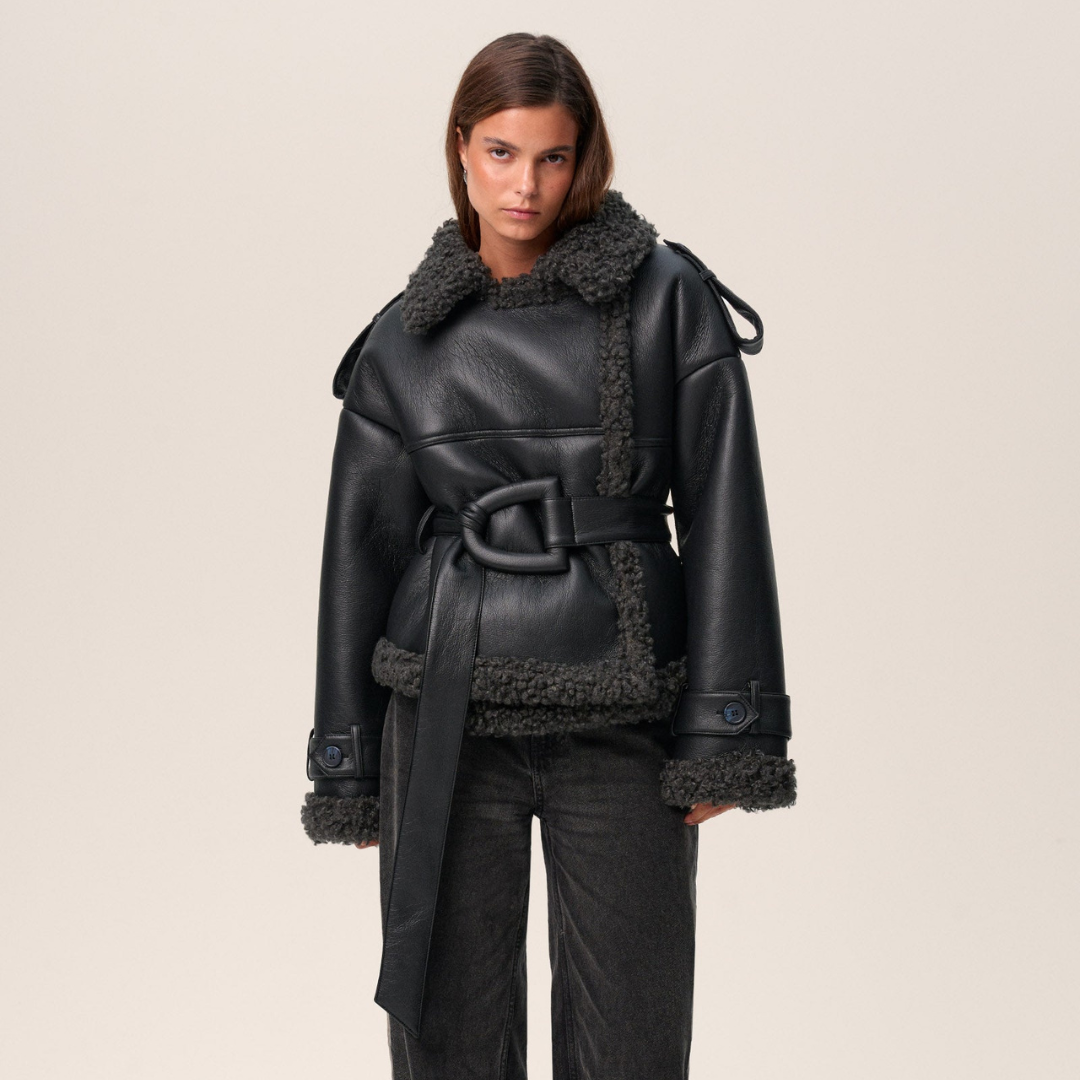 Elvira | Belted Shearling Coat
