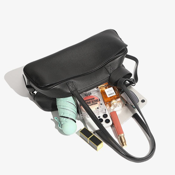 Women's Genuine Pebbled Leather Shoulder Handbag