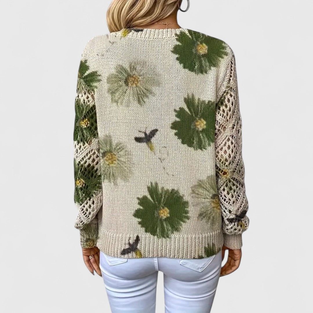 Annes - Elegant sweater with floral pattern