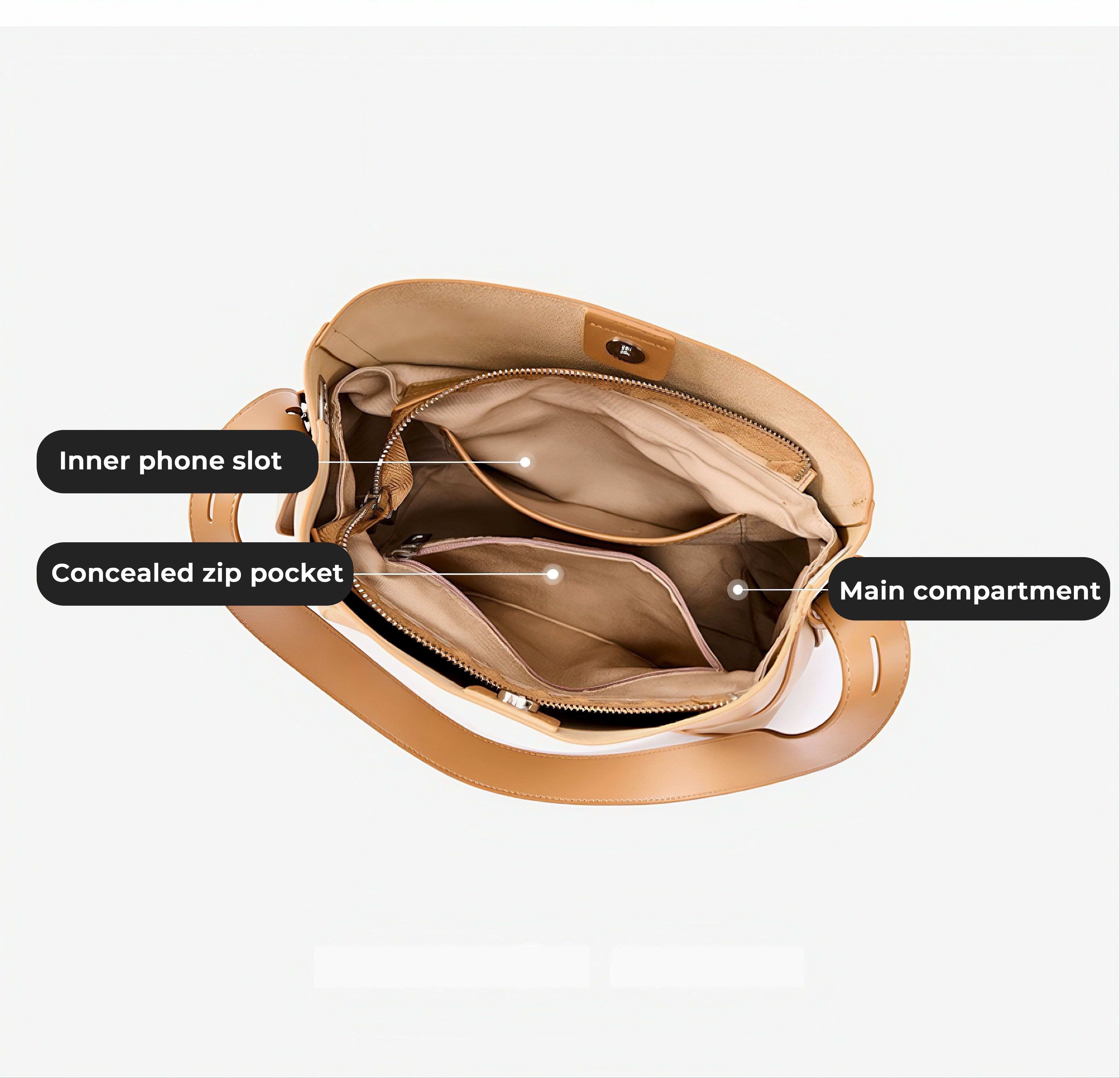 Women’s Genuine Leather Crossbody & Shoulder Oversized Bucket Bag