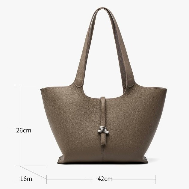 2025 New Women’s Genuine Leather Large Capacity Commuter Tote Bag