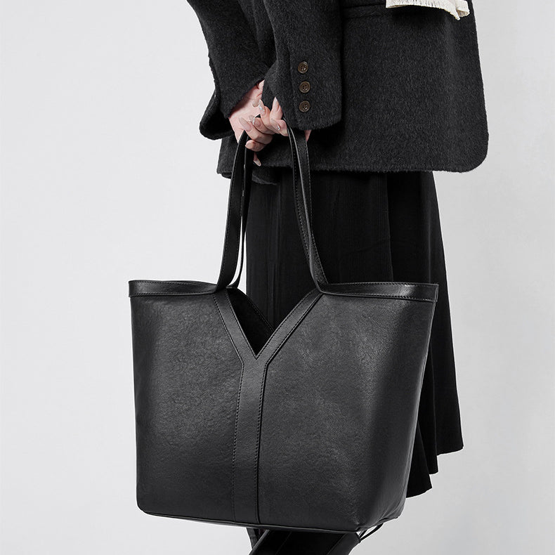 Korean Style Autumn Genuine Leather Tote Bag