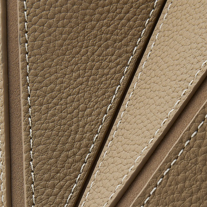 Women's Elegant Camel Textured Leather Shoulder Tote