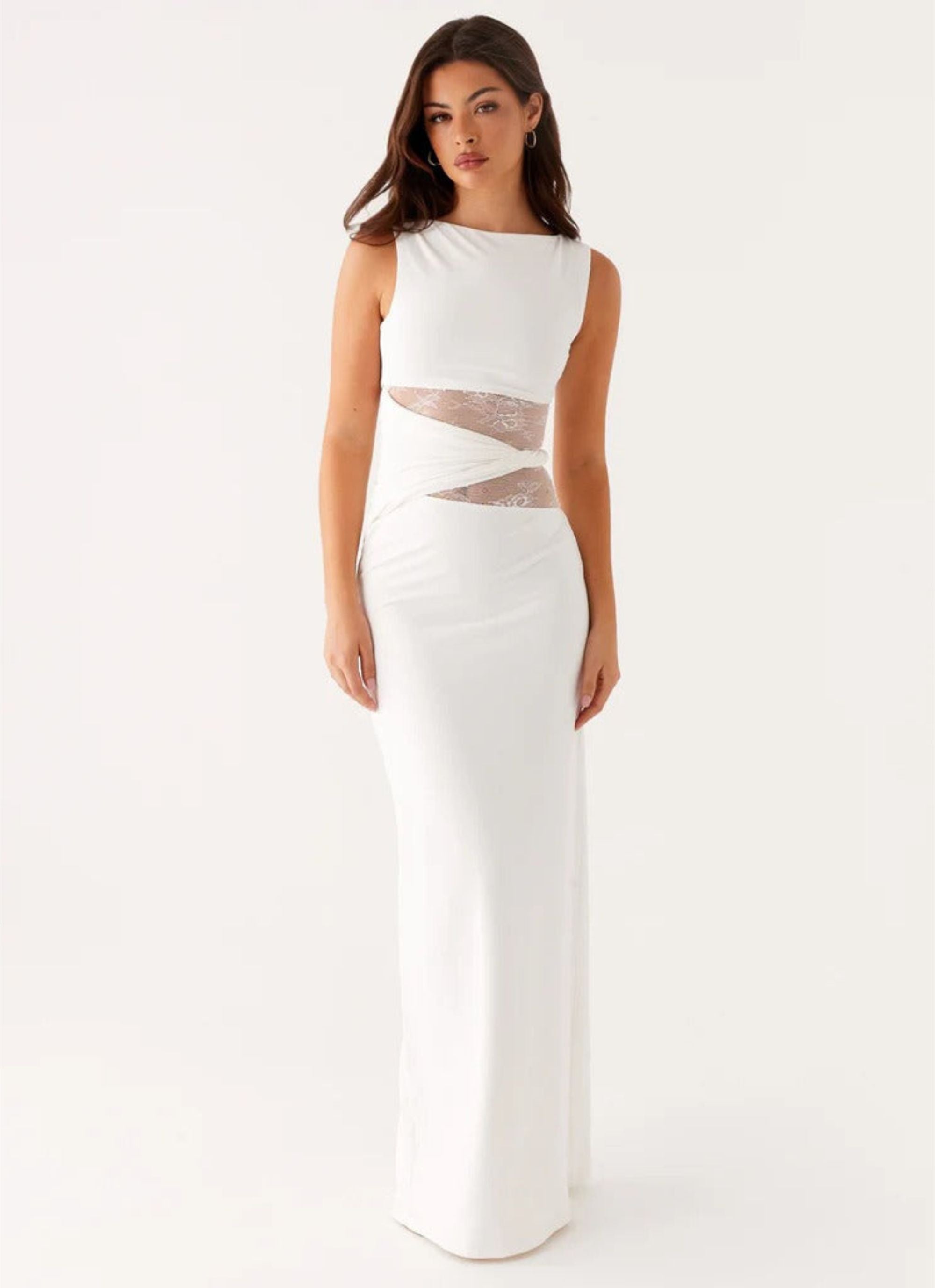 Leni | Flowy Maxi Dress with Subtle Cut-Outs and Lacing