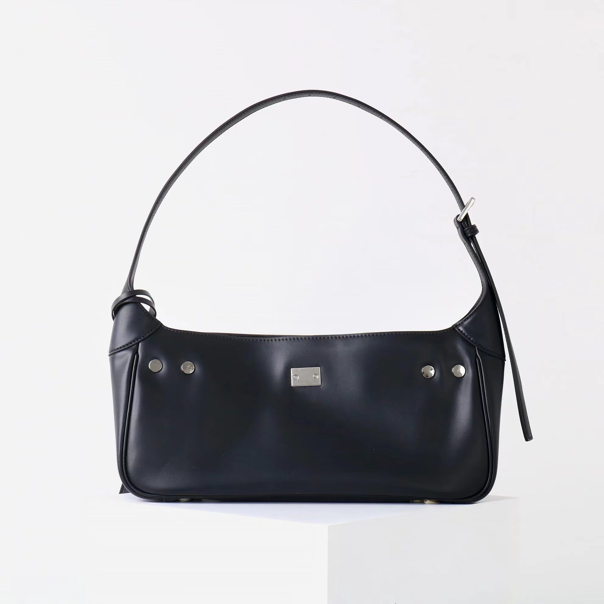 Women' Waxed Calfskin Vintage Crossbody Baguette Bag
