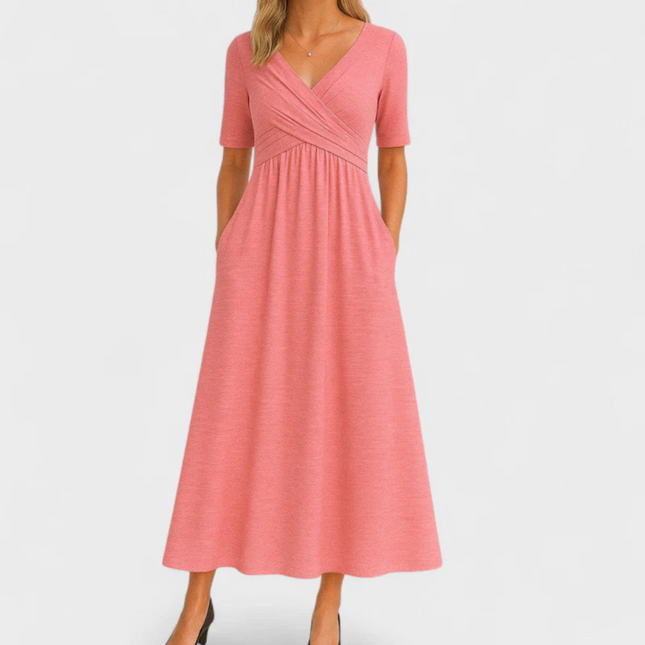 Chrystal - Crossed dress with short sleeves