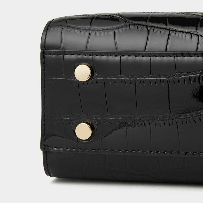 Women's Luxury Croc-Embossed Genuine Leather Top-Handle Bag