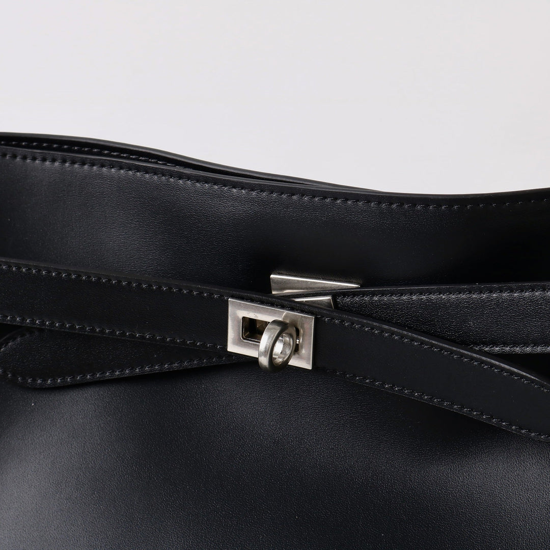 Women' Waxed Calfskin Vintage Crossbody Baguette Bag