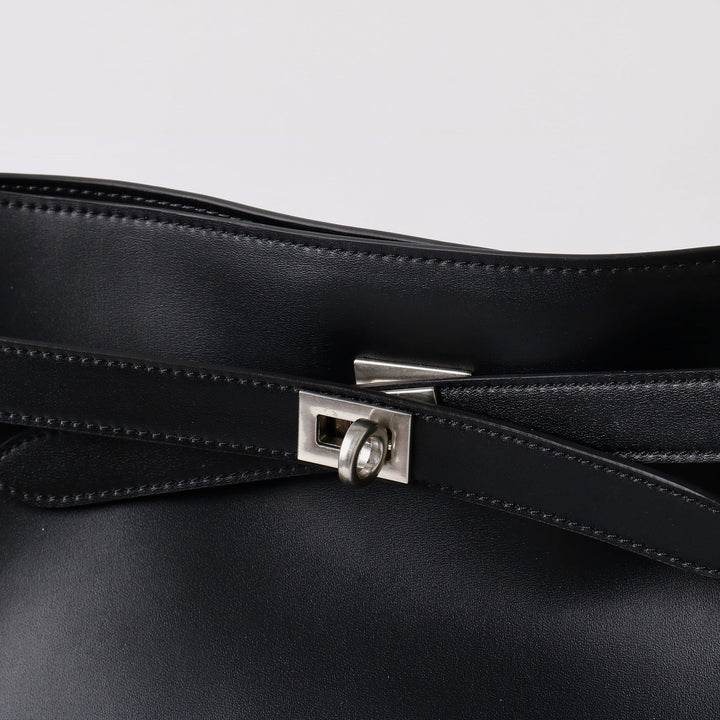 Women' Waxed Calfskin Vintage Crossbody Baguette Bag